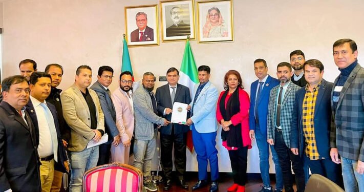 রোমে রাষ্ট্রদূত মনিরুলের সাথে প্রবাসী কল্যাণ পরিষদের মত বিনিময়