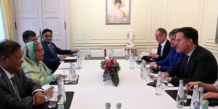 শেখ হাসিনার সঙ্গে নেদারল্যান্ডসের প্রধানমন্ত্রী ও ভারতের পররাষ্ট্রমন্ত্রীর বৈঠক